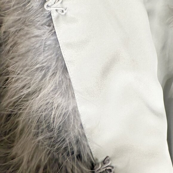 BCBGMaxazria MARGARET gray Ostrich fur jacket M - Picture 10 of 13